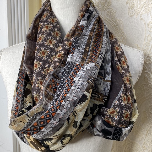 Infinity scarf chiffon boho - Picture 2 of 3